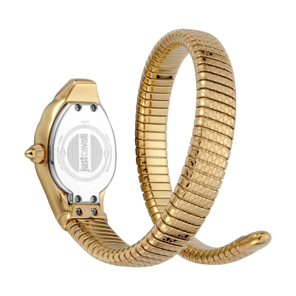 Just Cavalli Women Watch, Gold Color Case, Champagne Dial, Gold Color Stainless Steel Metal Bracelet