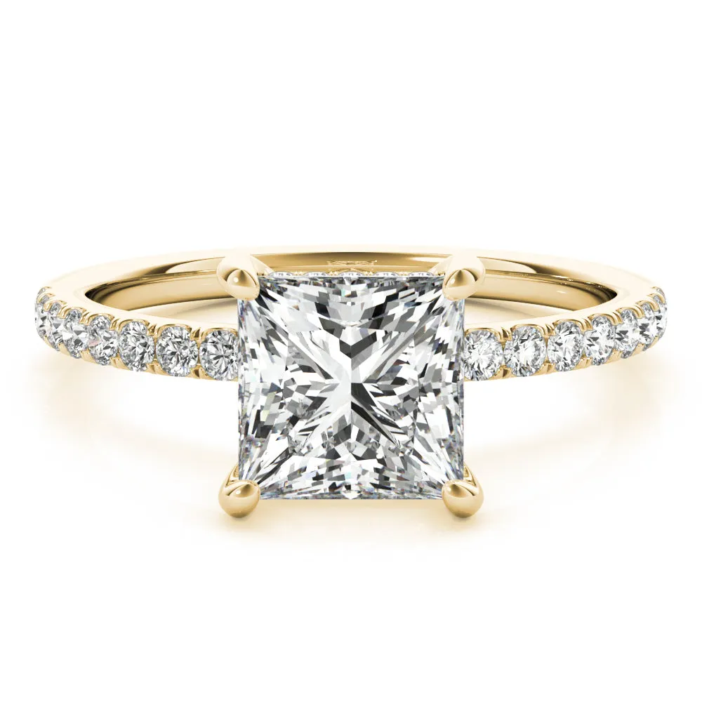 Kaia Hidden Halo Pavé Diamond Engagement Ring