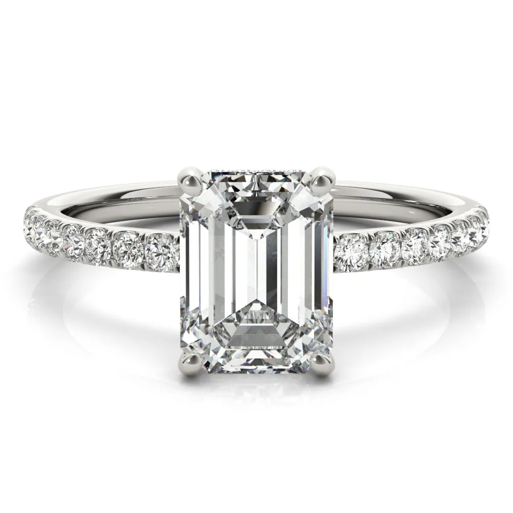 Kaia Hidden Halo Pavé Diamond Engagement Ring
