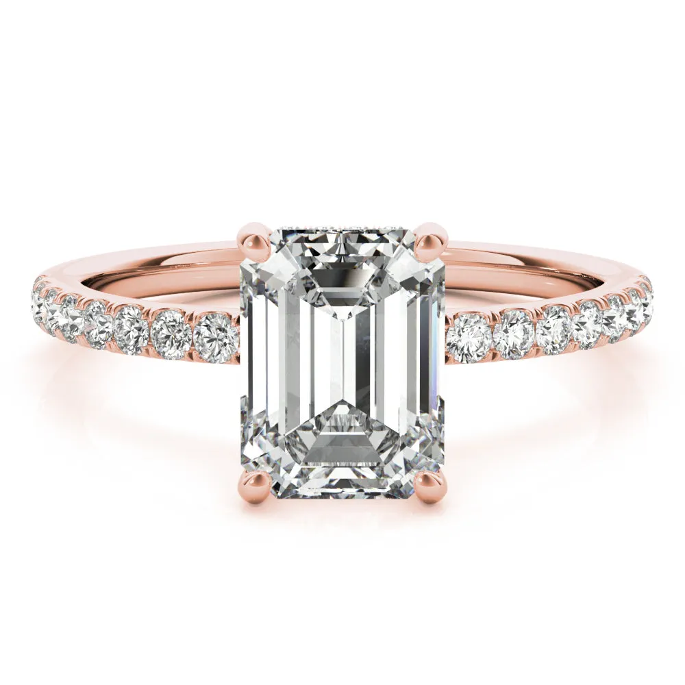 Kaia Hidden Halo Pavé Diamond Engagement Ring