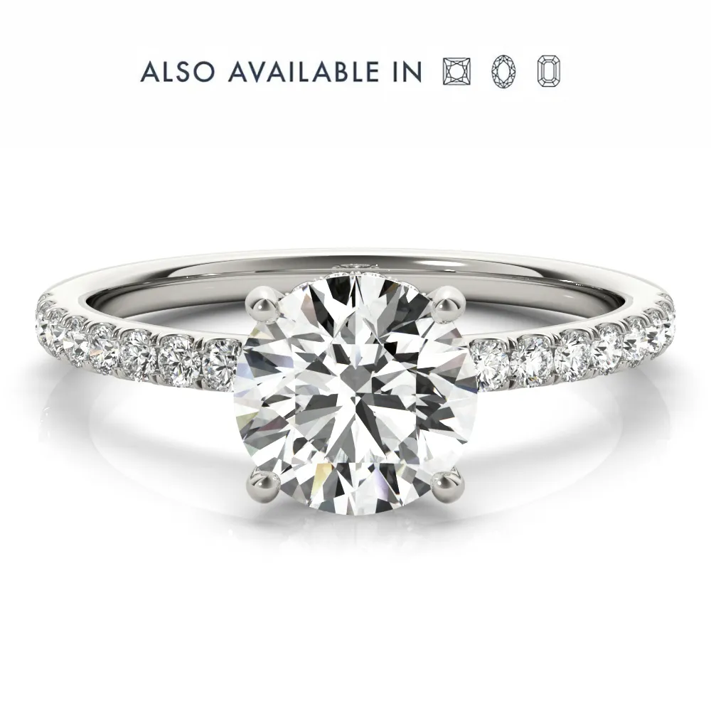 Kaia Hidden Halo Pavé Diamond Engagement Ring