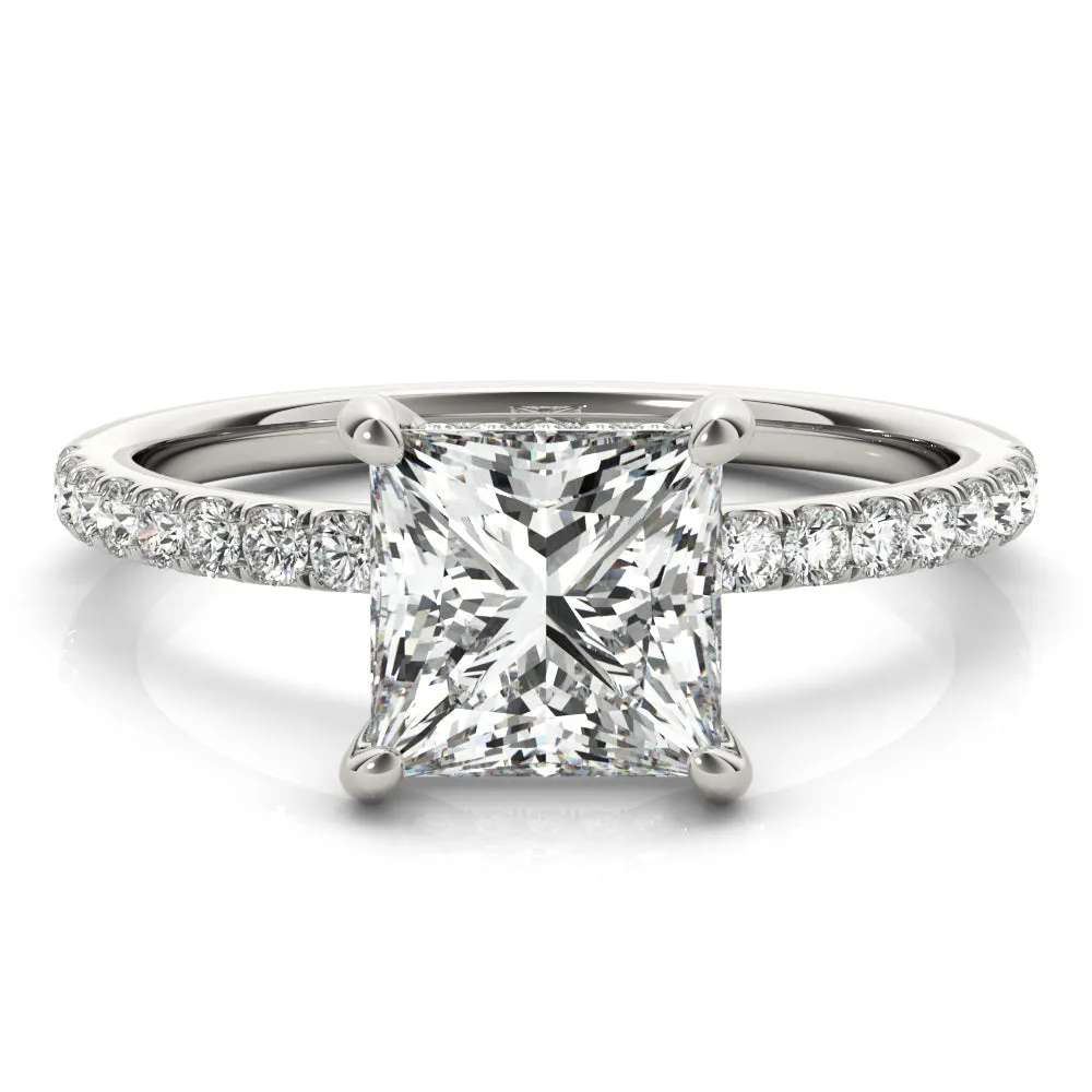 Kaia Hidden Halo Pavé Diamond Engagement Ring