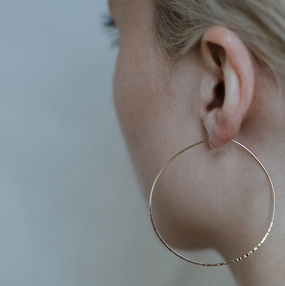 Kathy 2" Textured Hoop Earrings