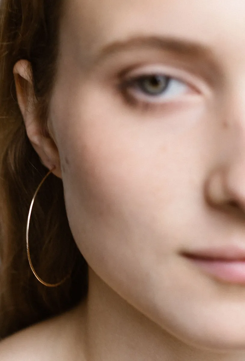 Kathy 2" Textured Hoop Earrings