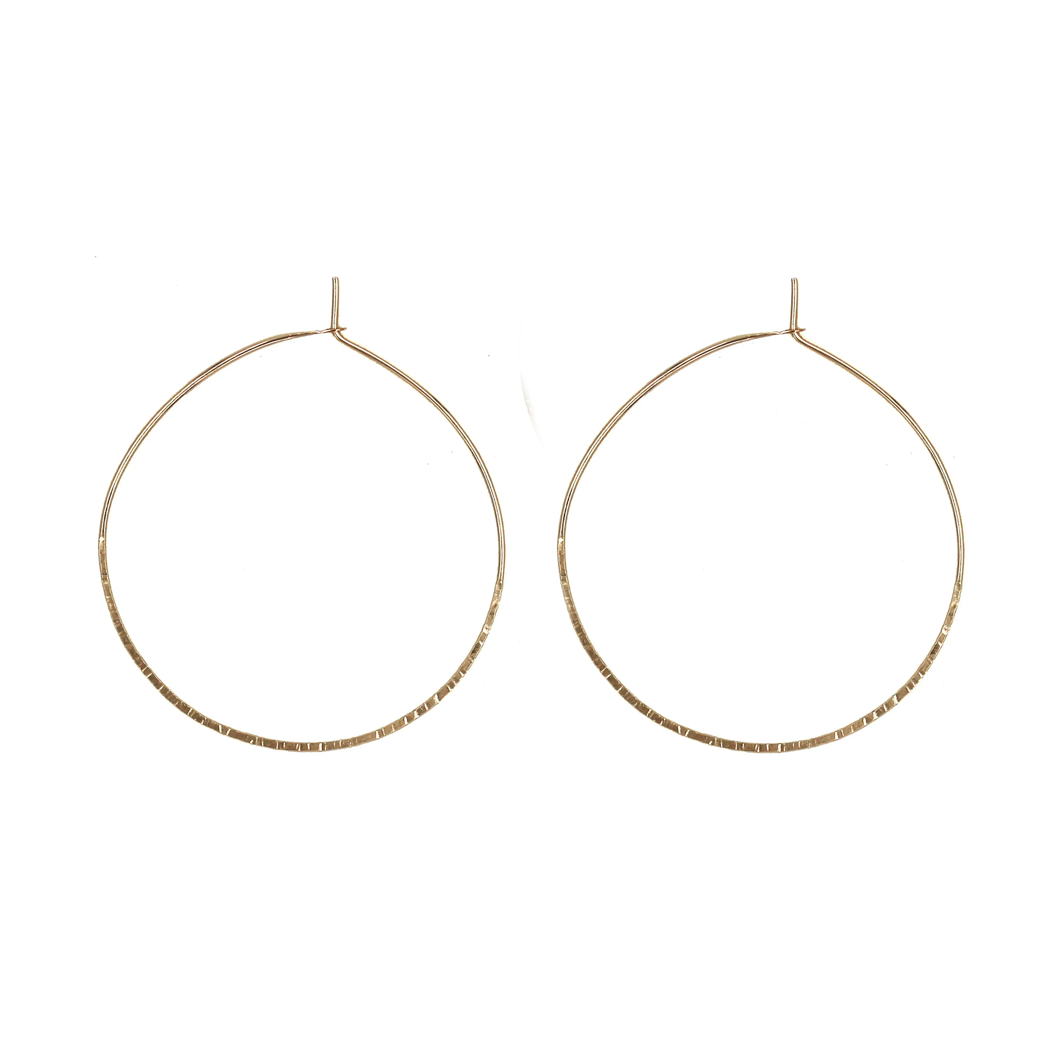Kathy 2" Textured Hoop Earrings