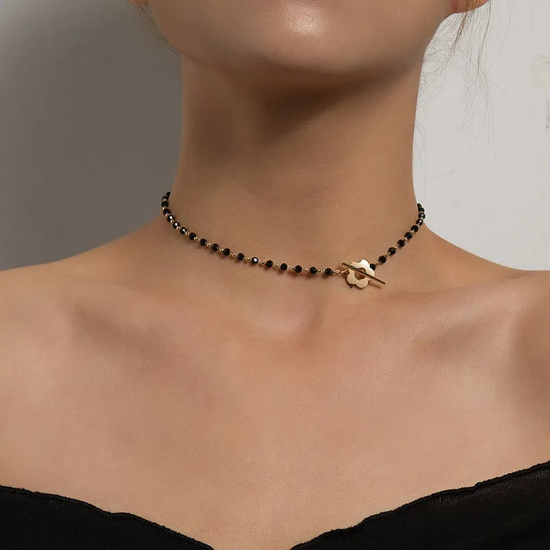 Kaya Bead and Flower Choker Necklace