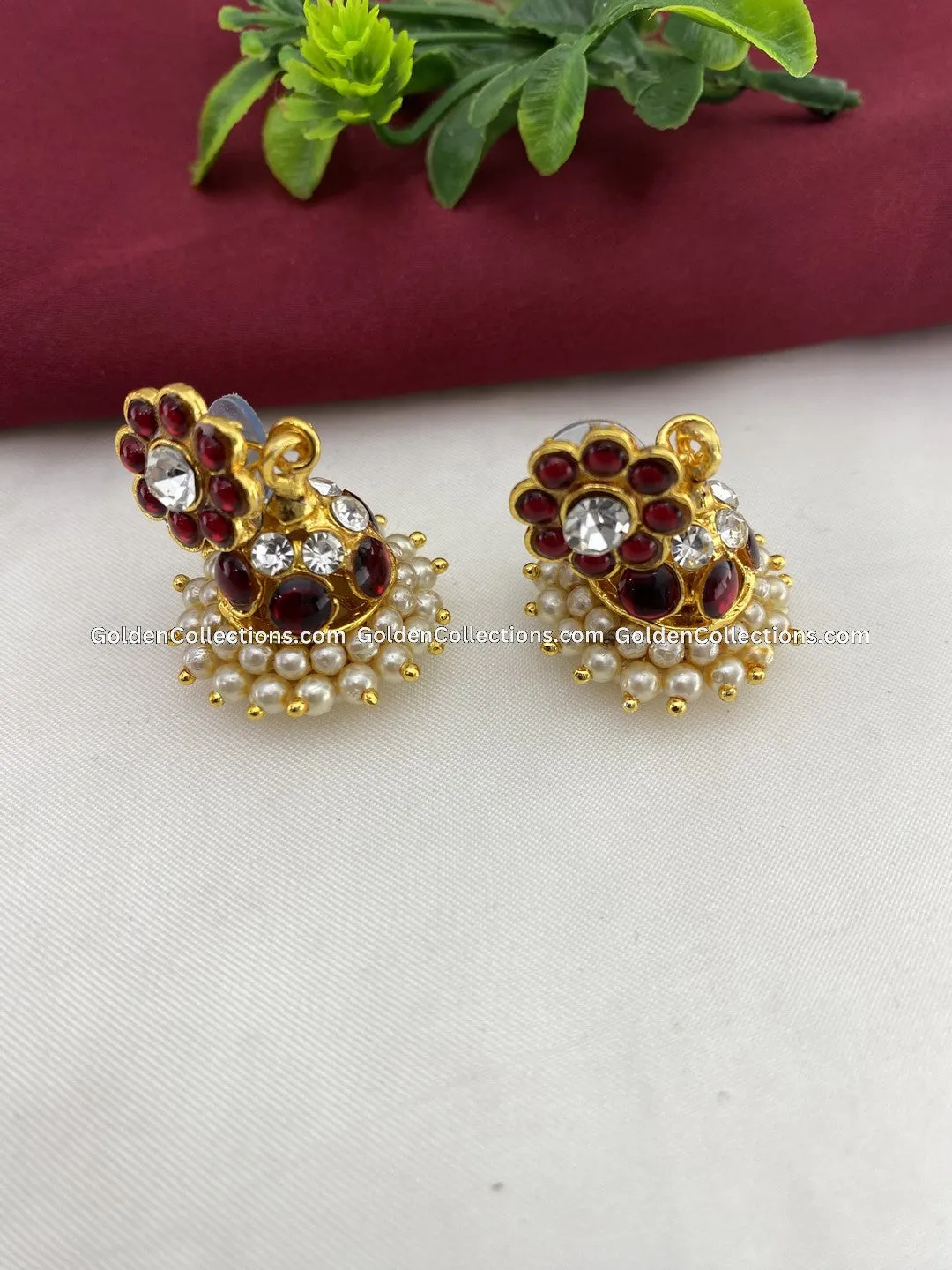 Kempu Jhumki - GoldenCollections BJE-007