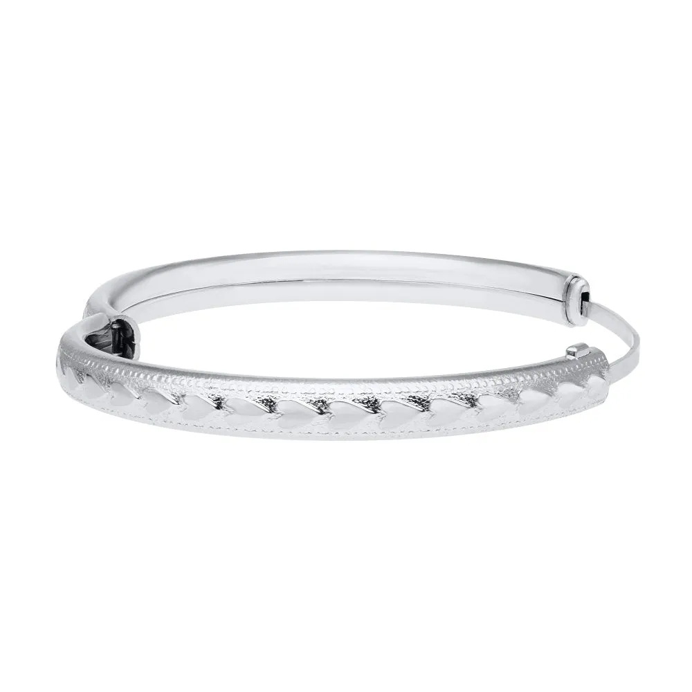 Kiddie Kraft Sterling Silver Heart Design Baby Bangle Bracelet