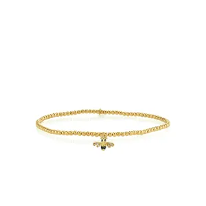 Kids Collection Gold & Diamond Tiny Bee on Gold Beads