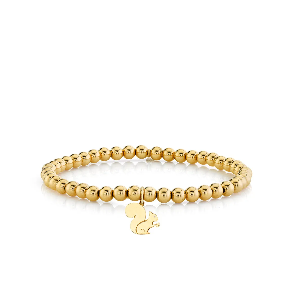 Kids Collection Gold Small Squirrel On Gold Beads