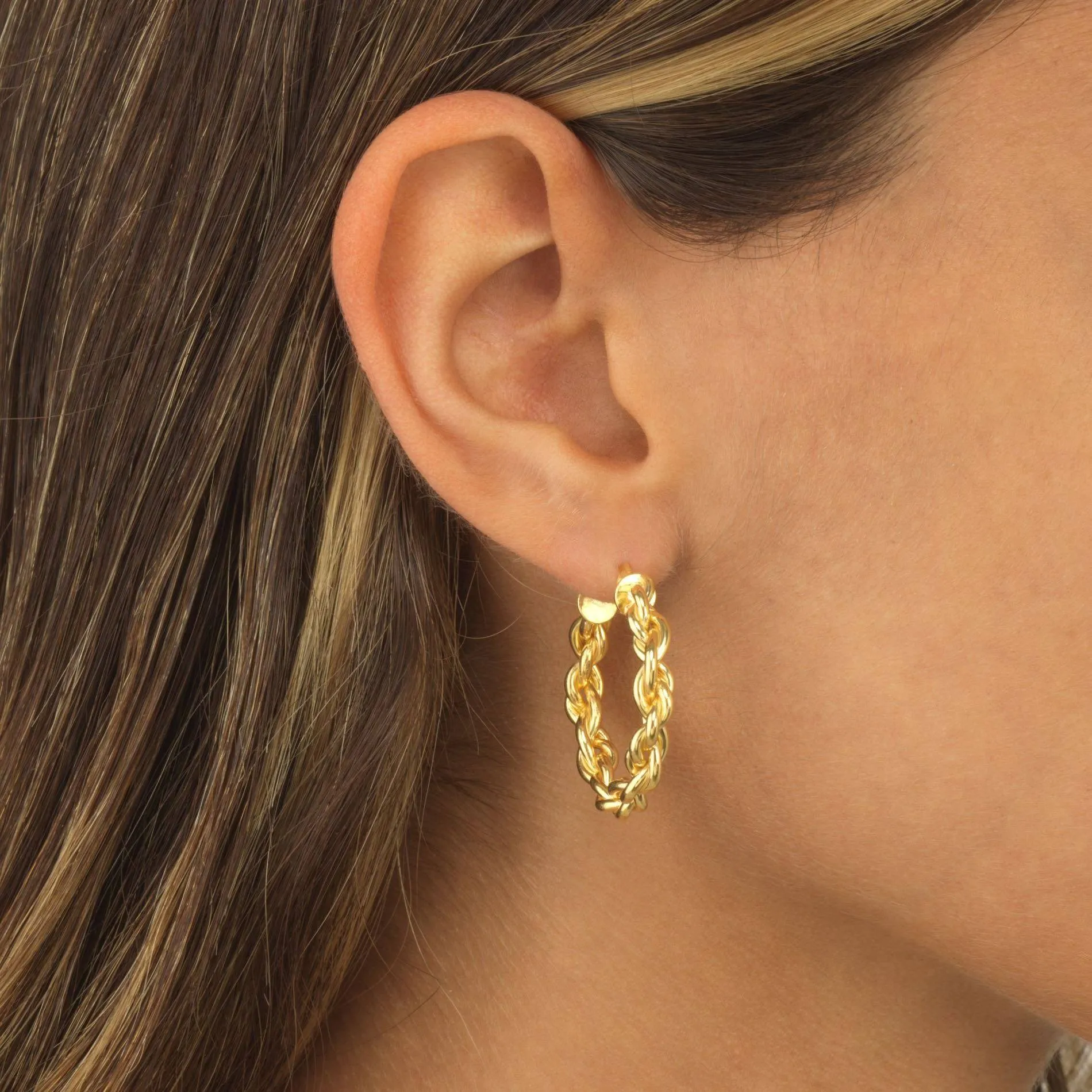 Knotted Chain Hoop Earring