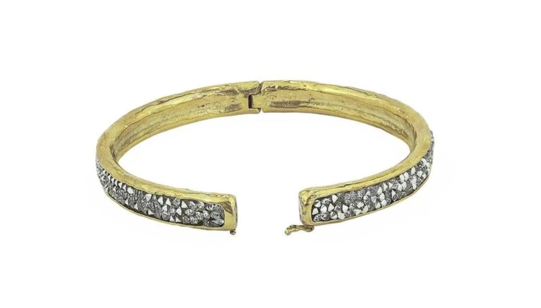 Kristal Hinge Bangle- Brass