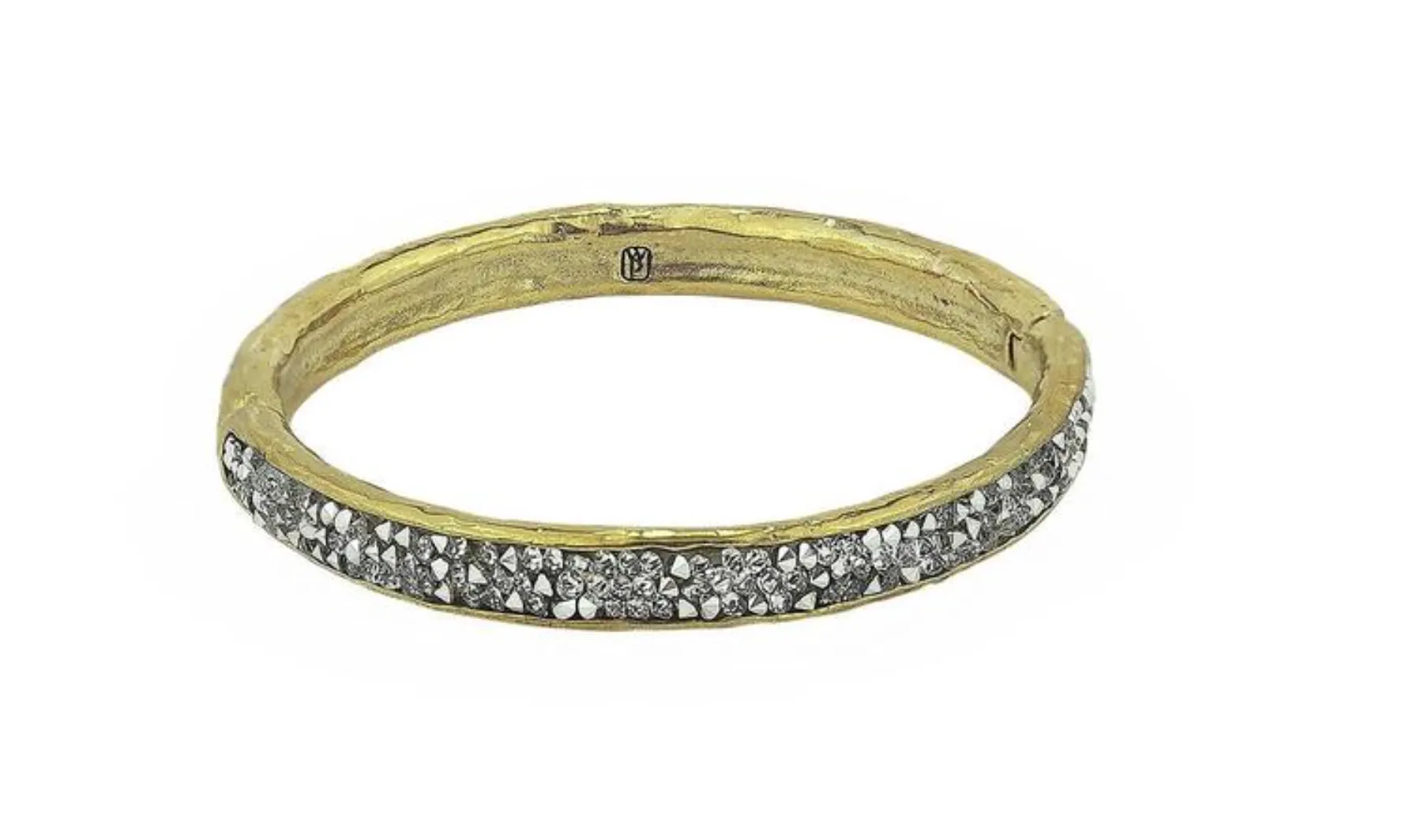 Kristal Hinge Bangle- Brass