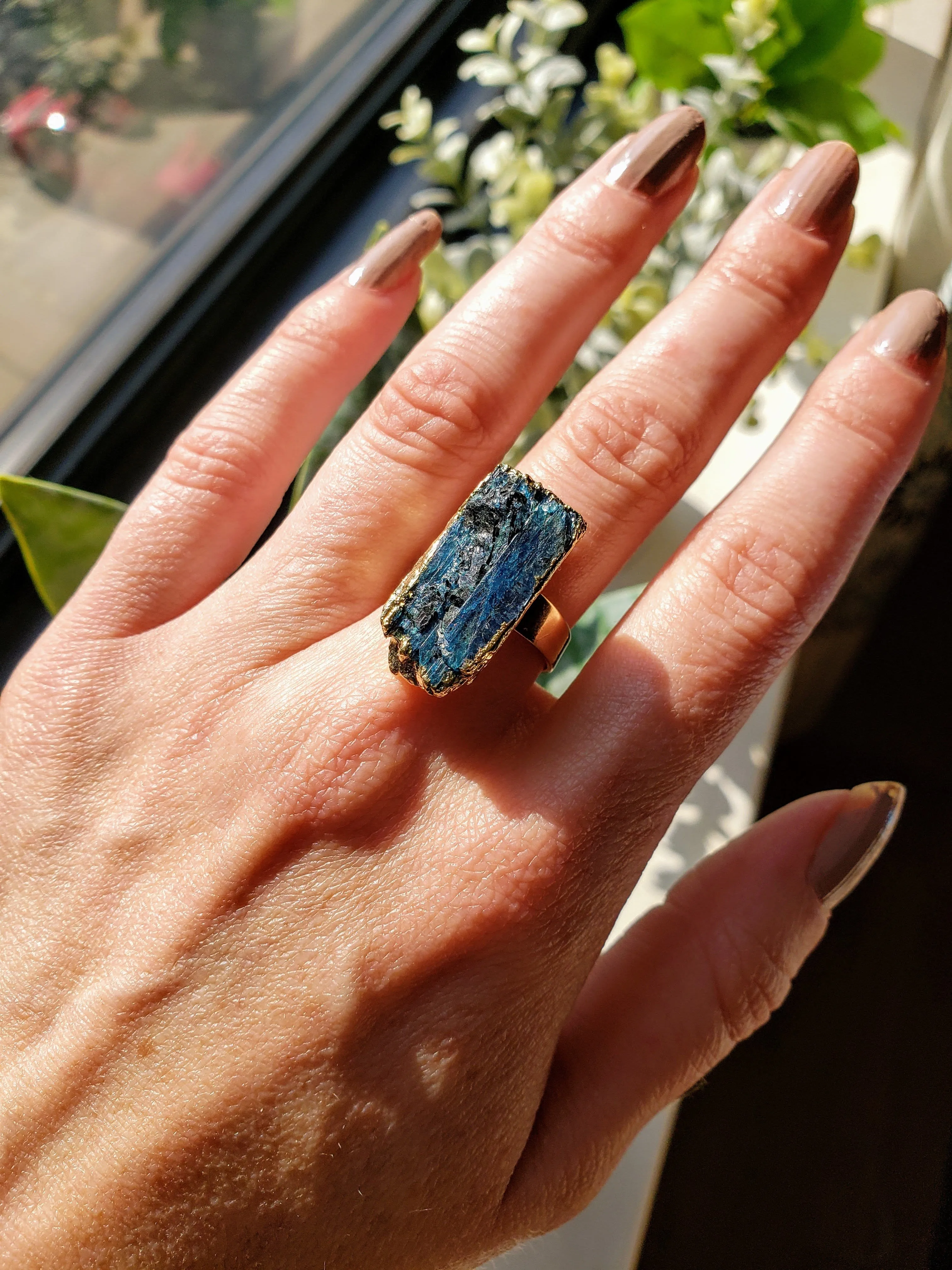 Kyanite Rough Gemstone Ring