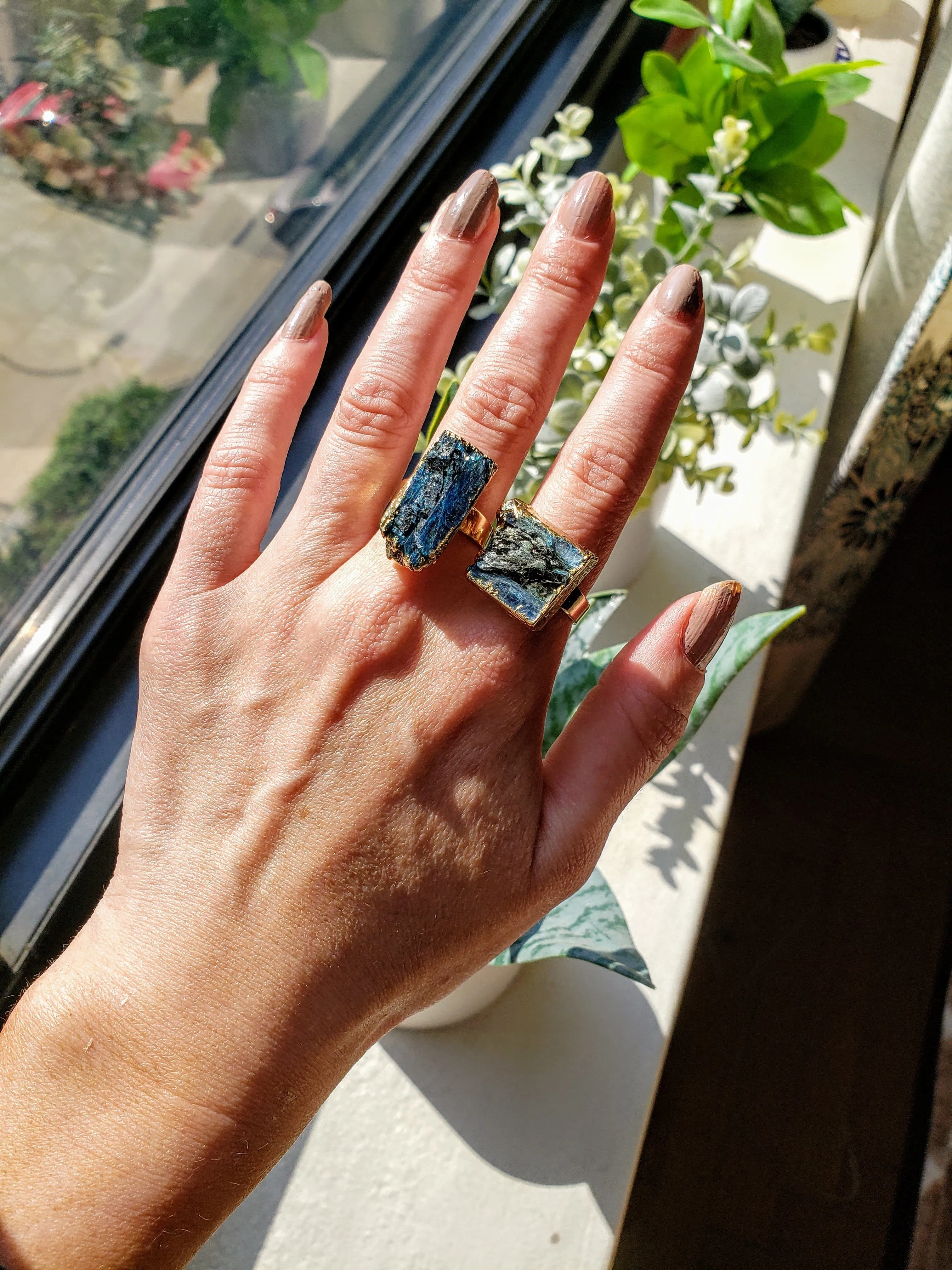 Kyanite Rough Gemstone Ring