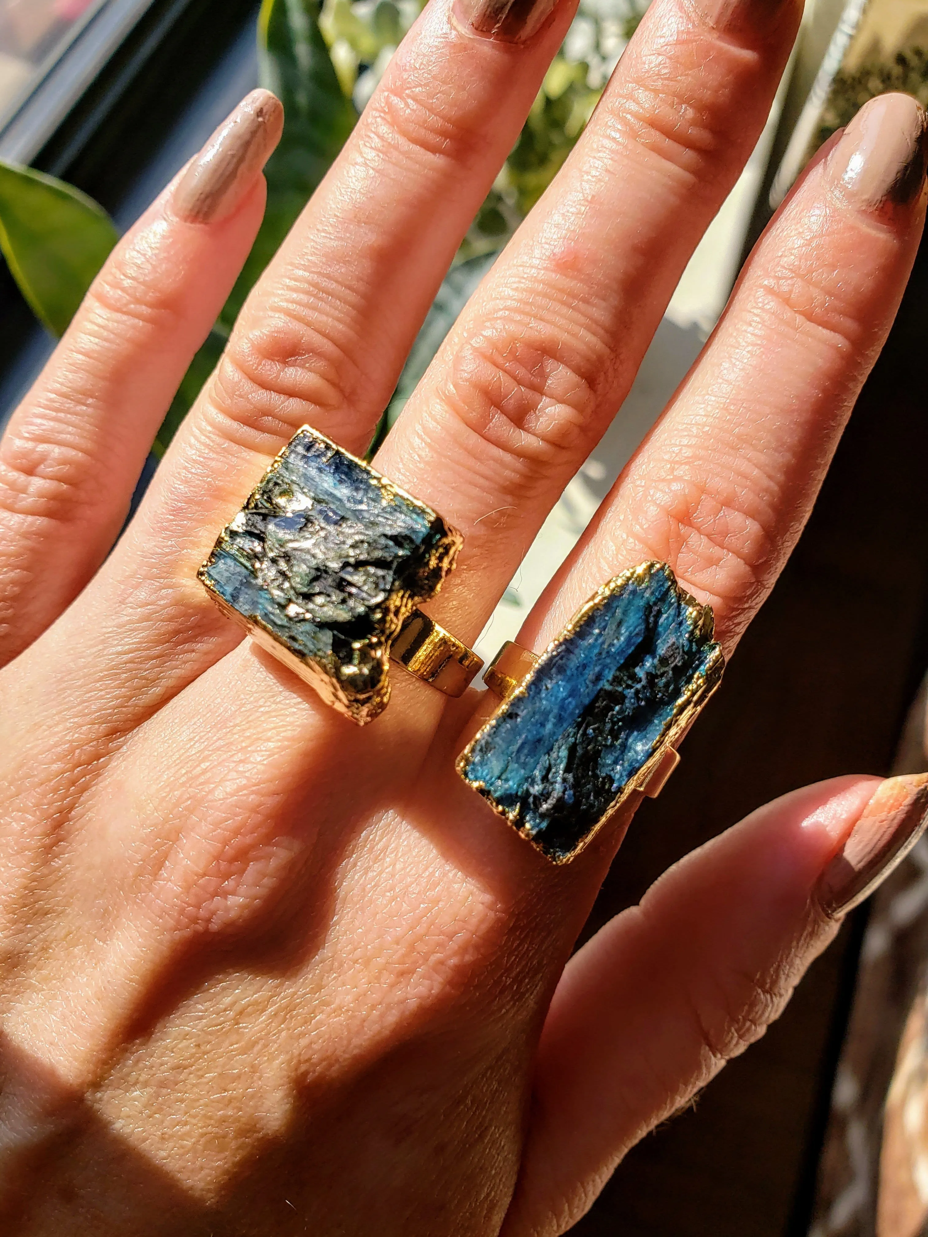 Kyanite Rough Gemstone Ring