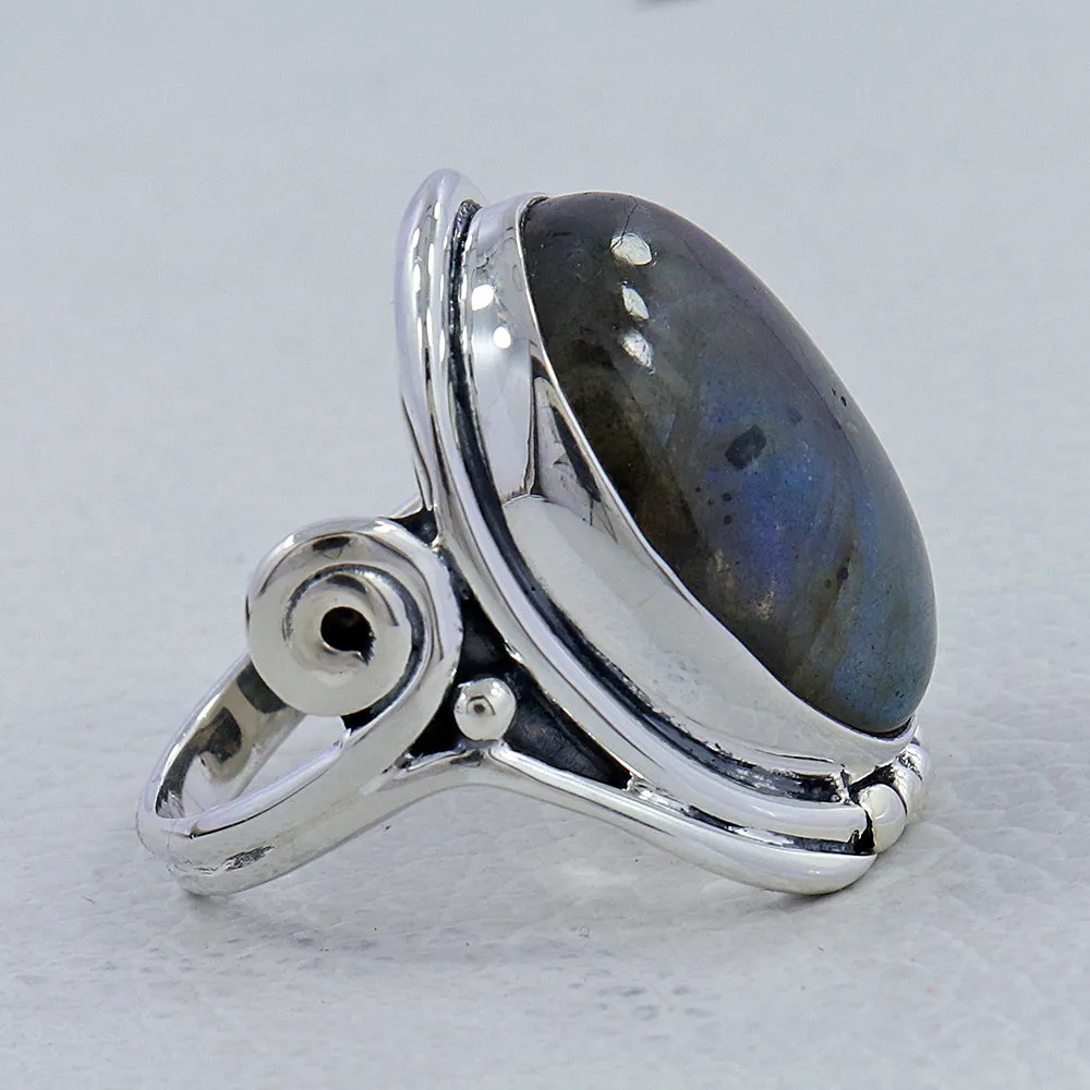 Labradorite Gemstone Sterling Silver Rings