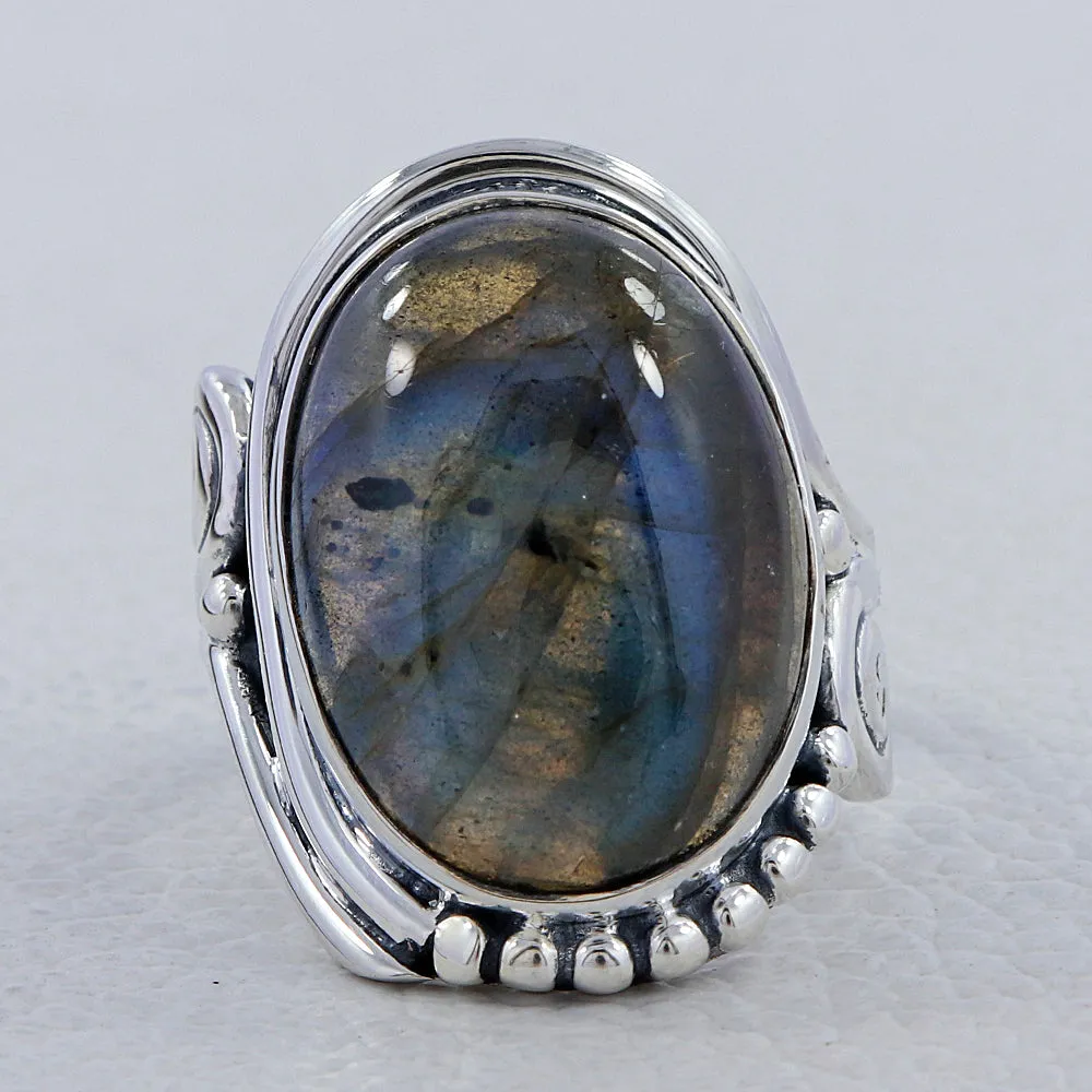 Labradorite Gemstone Sterling Silver Rings