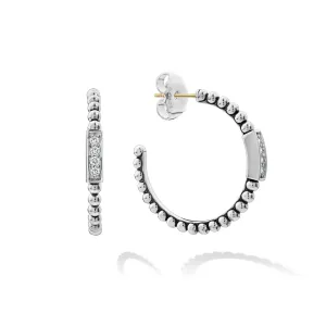 LAGOS Caviar Spark Beaded Diamond Hoop Earrings