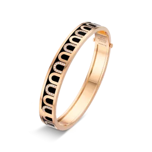 L'Arc de DAVIDOR Bangle MM, 18k Rose Gold with Lacquered Ceramic and Colonnato Diamonds