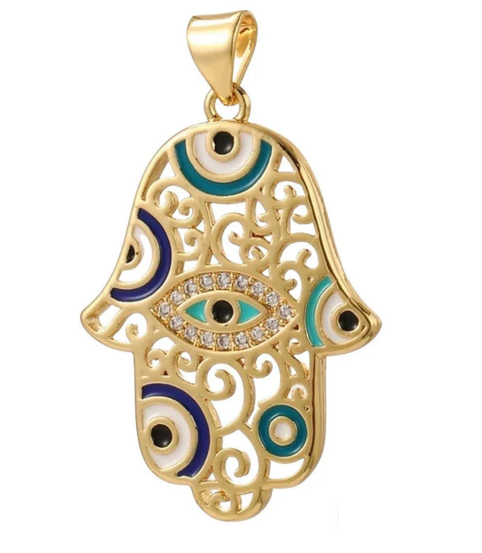 Large Hamsa Eye Charm