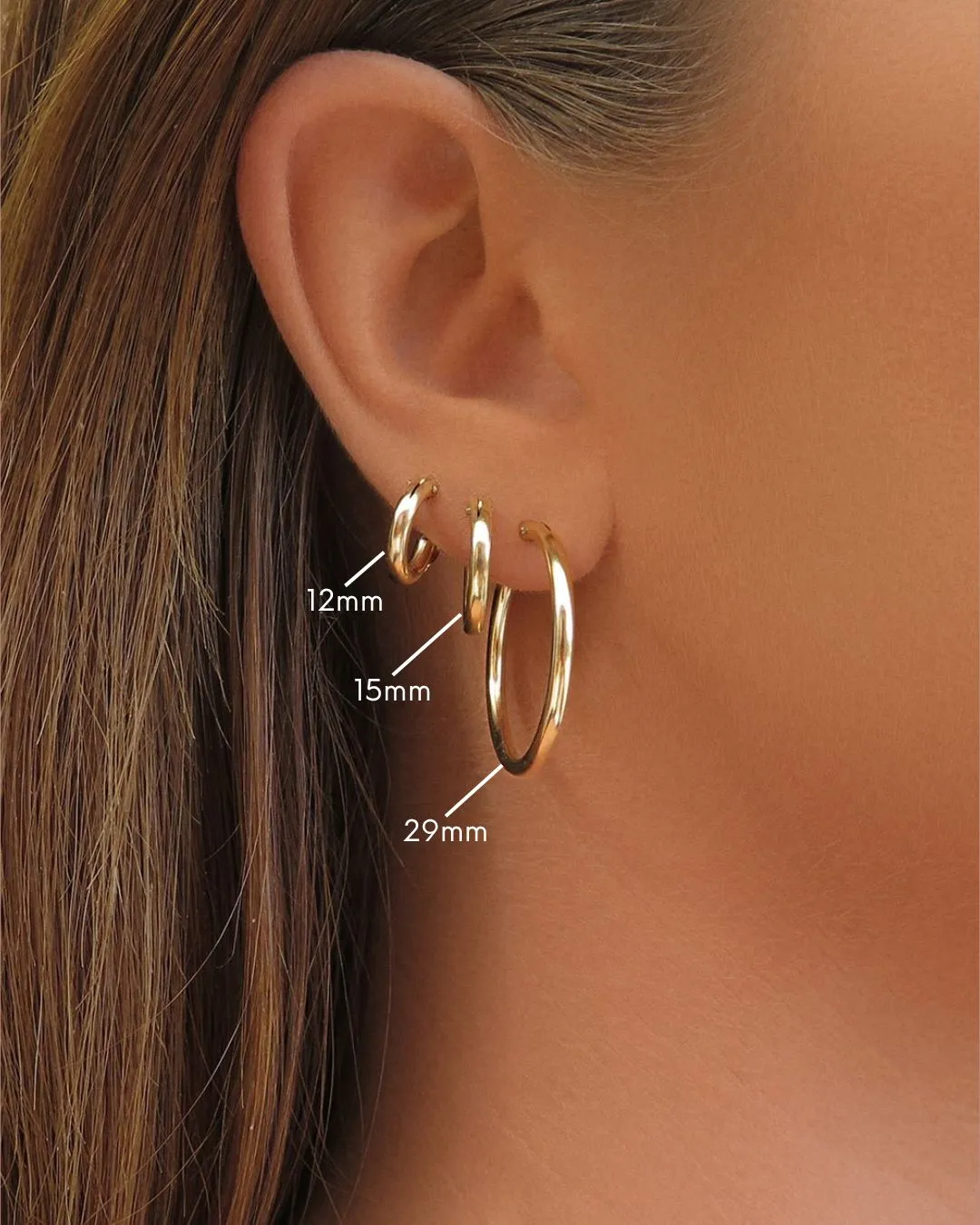 Large Thick Hoop Earrings - 14k Yellow Gold Fill
