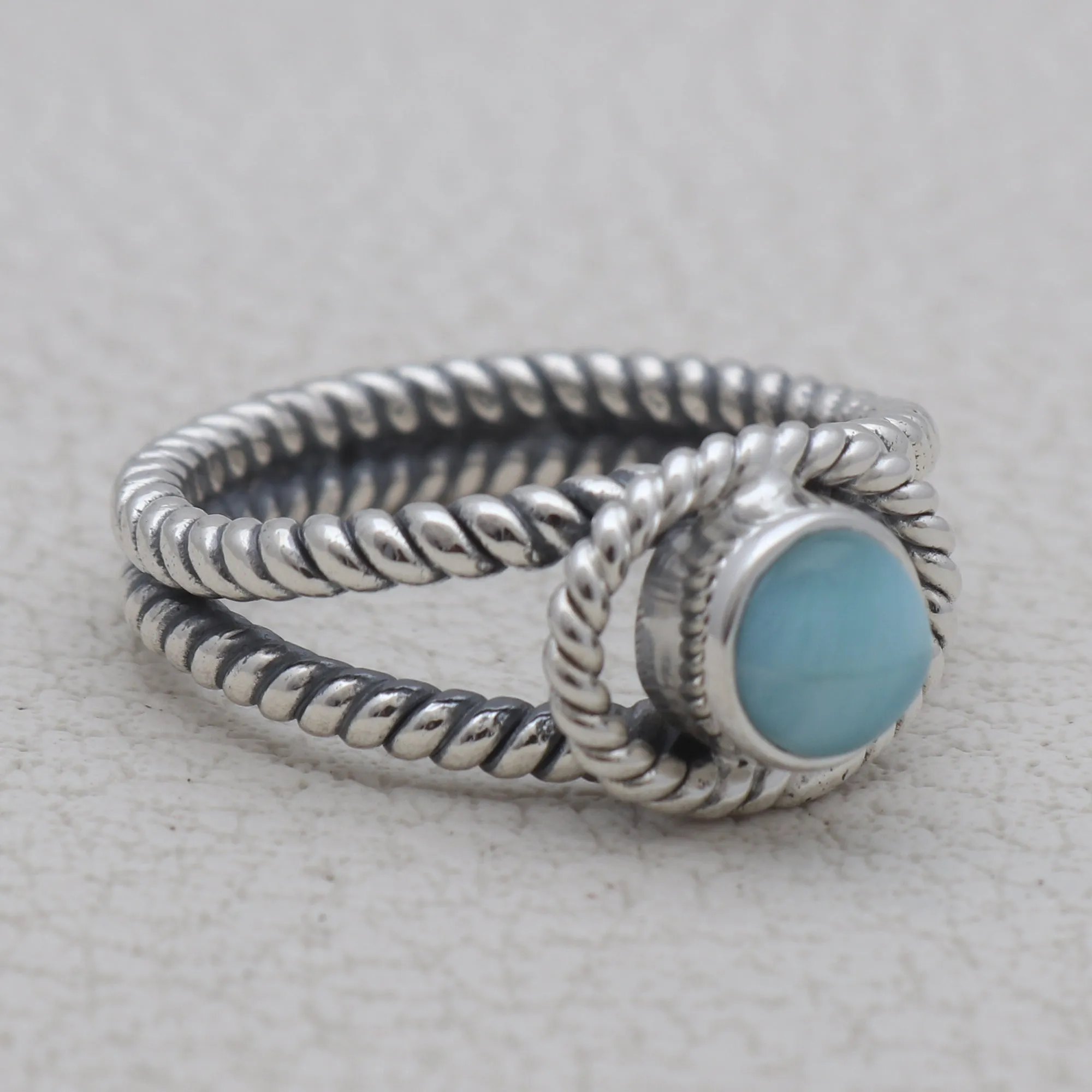 Larimar Silver Rings