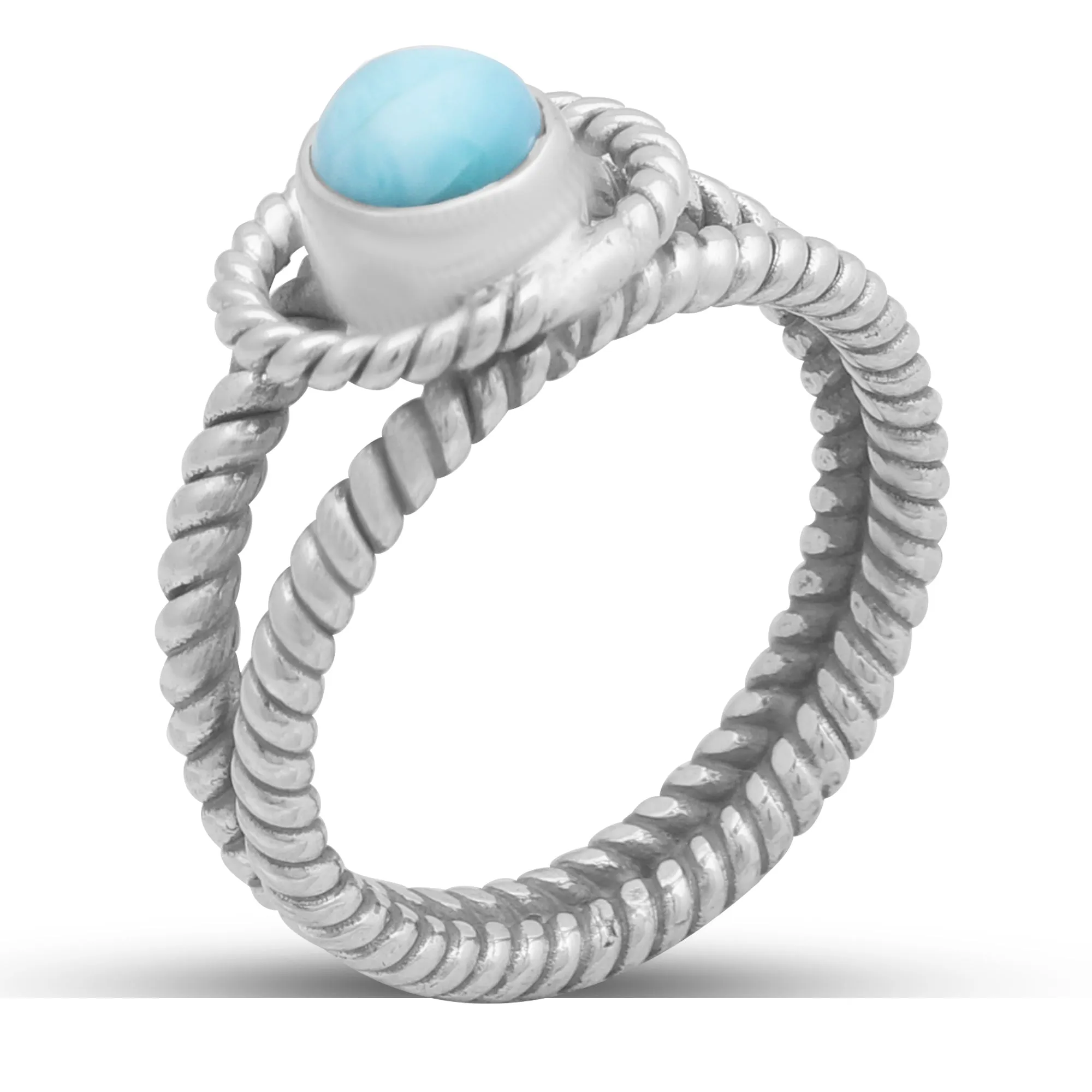 Larimar Silver Rings