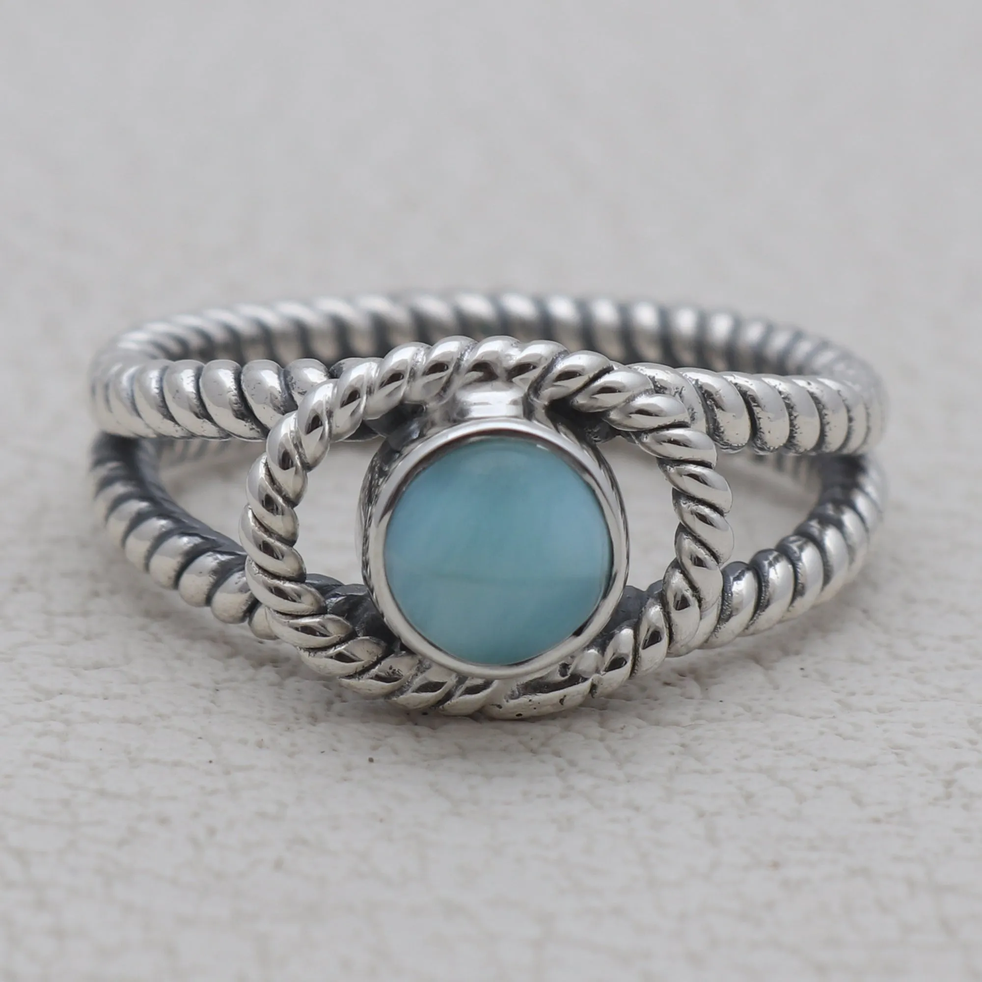 Larimar Silver Rings