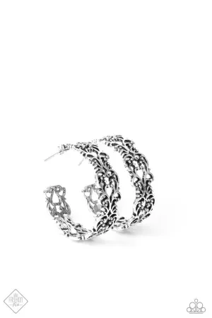 Laurel Wreaths Silver Paparazzi Earrings