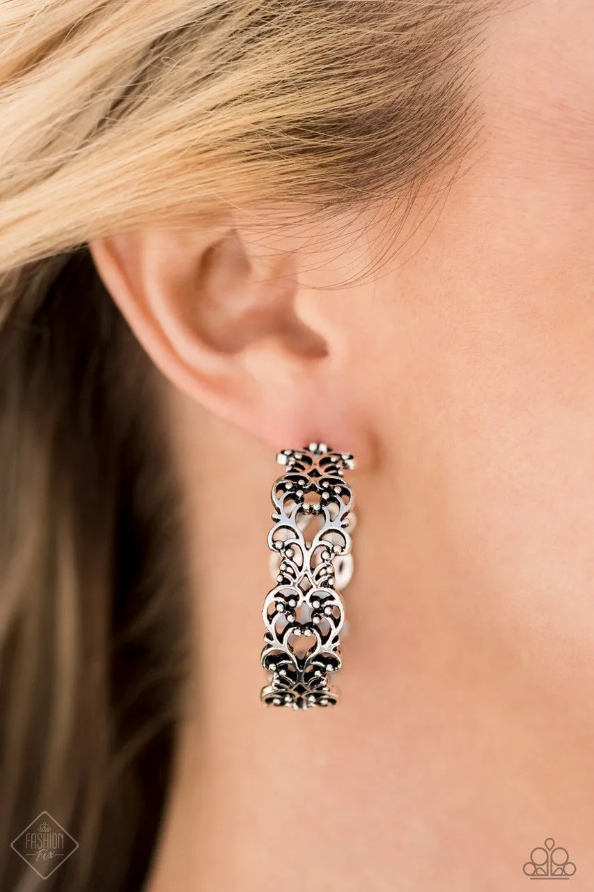 Laurel Wreaths Silver Paparazzi Earrings