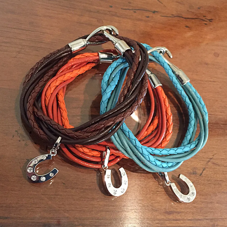 Leather Horse Shoe Bracelet