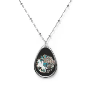 Let's Rodeo Necklace, Rodeo, Cowgirl, Pendant, Oval Necklace
