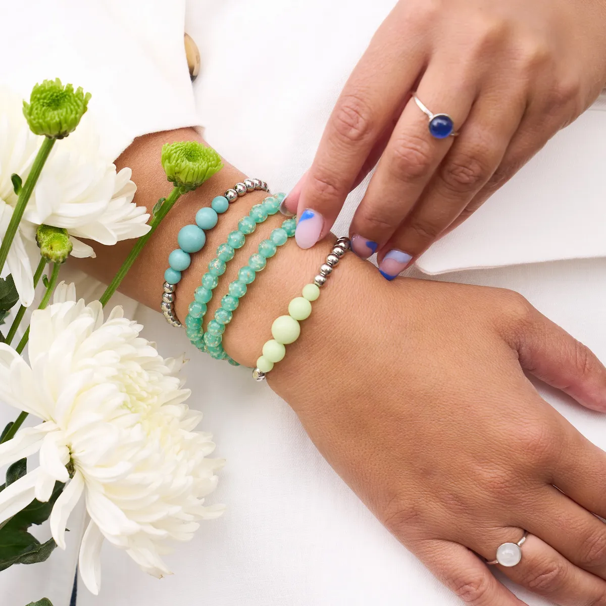 Lime | Silver | Lumos Ceramic Expression Bracelet