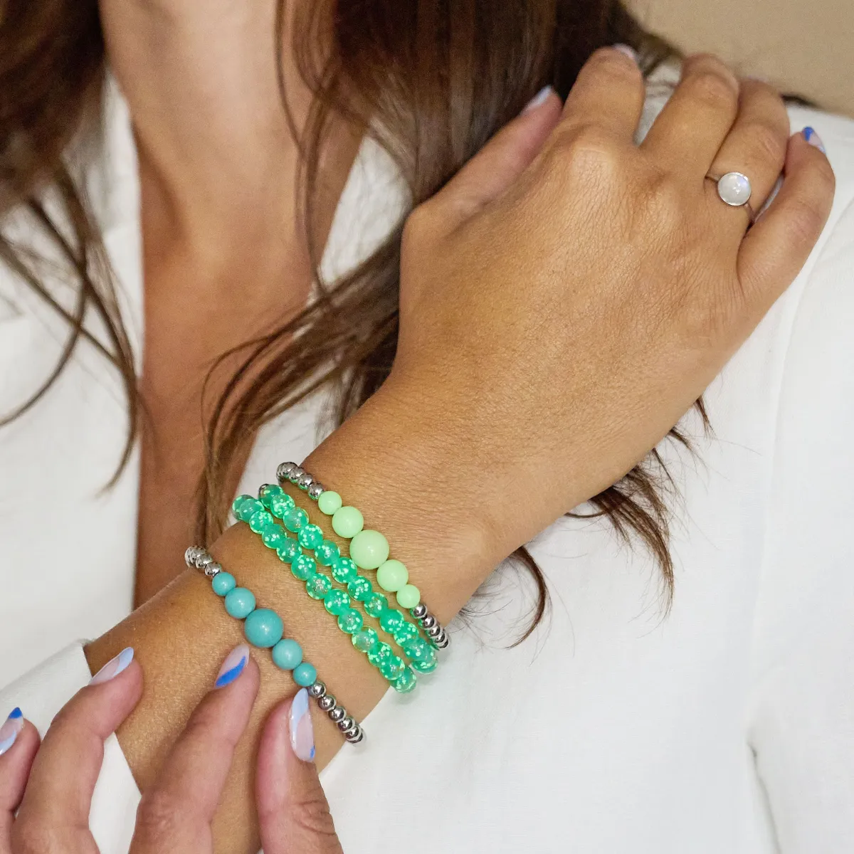 Lime | Silver | Lumos Ceramic Expression Bracelet