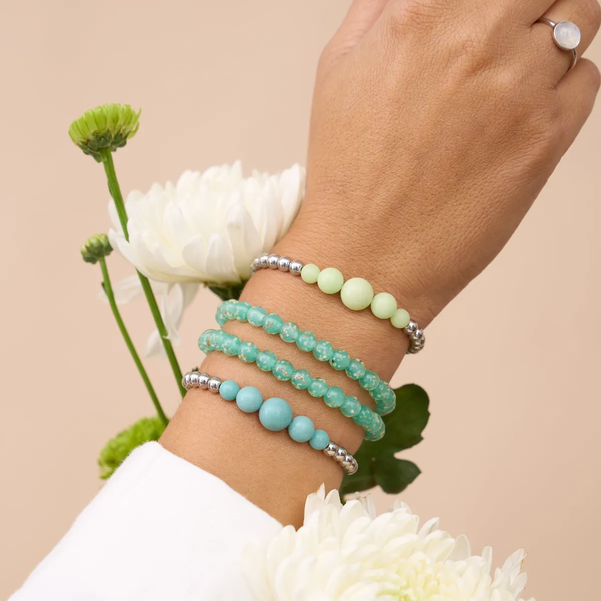 Lime | Silver | Lumos Ceramic Expression Bracelet