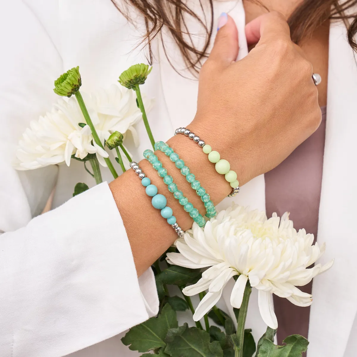 Lime | Silver | Lumos Ceramic Expression Bracelet
