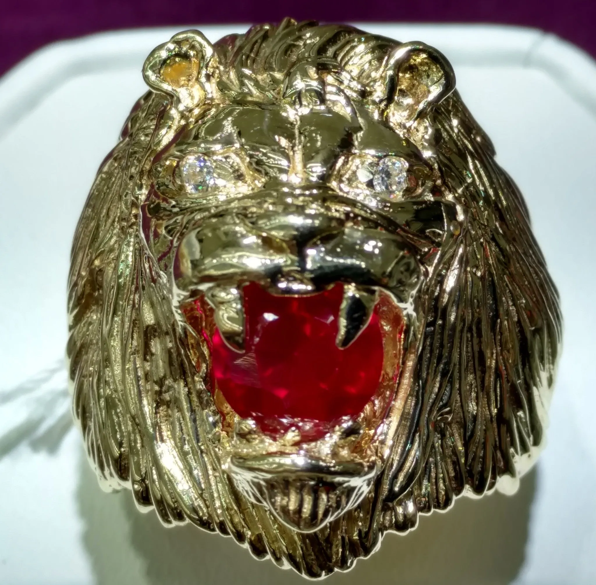 Lion Head Men's Ring (14K)