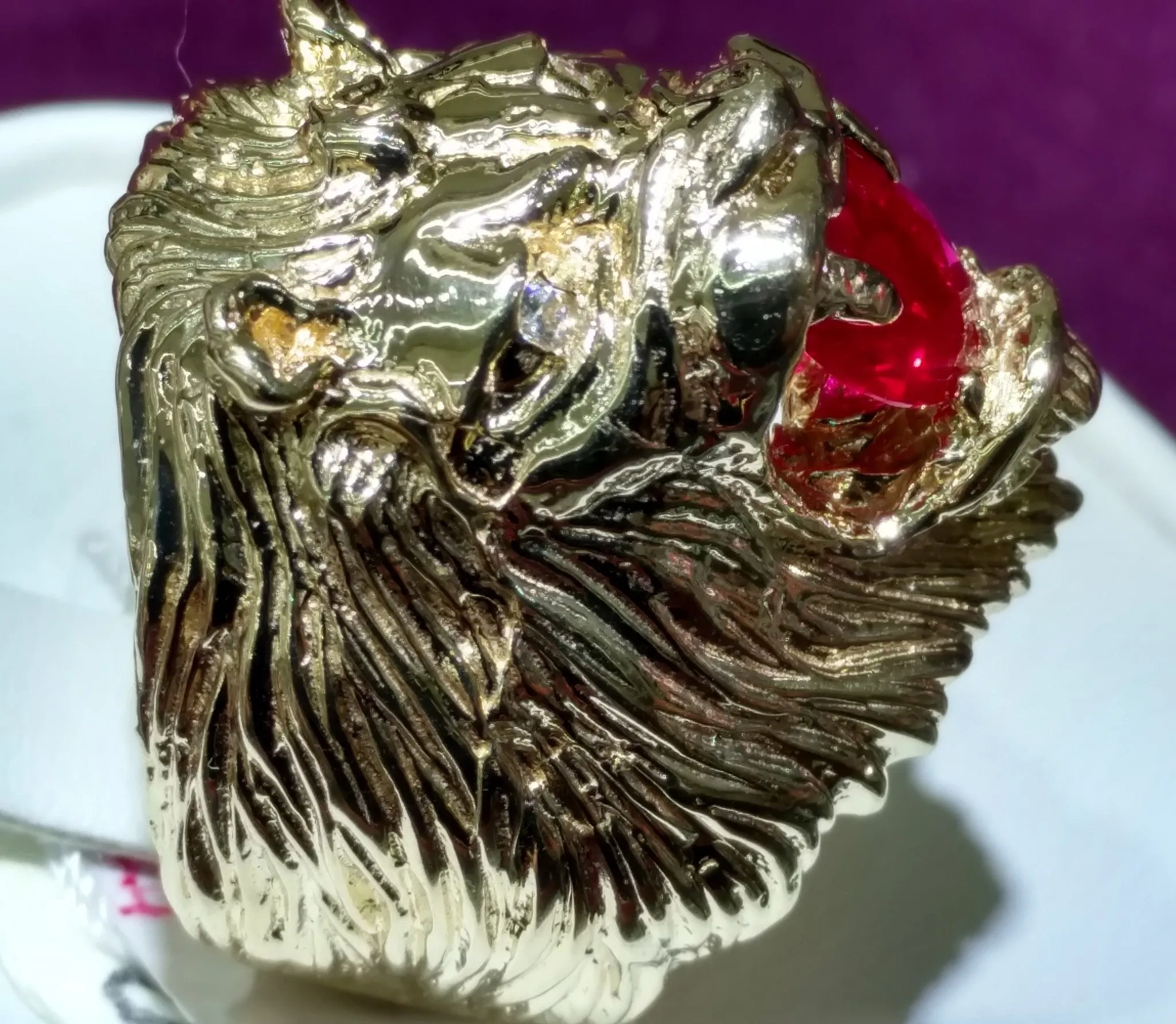Lion Head Men's Ring (14K)