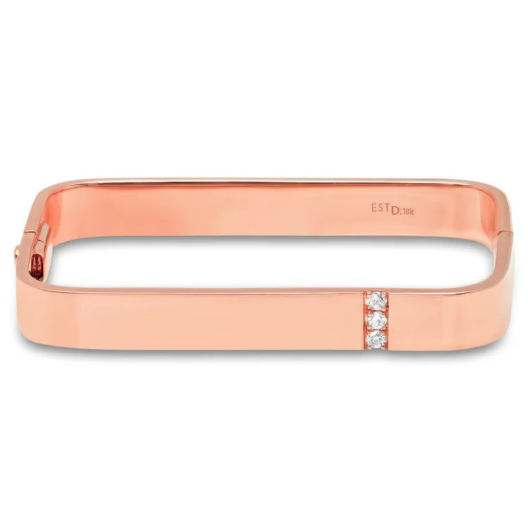 Lockdown Bangle Bracelet with Diamonds