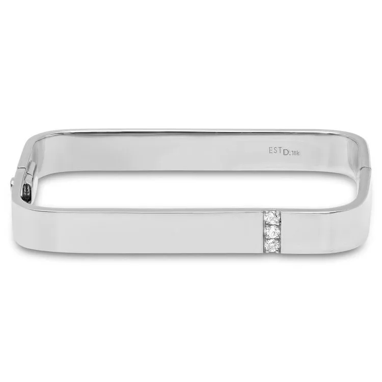 Lockdown Bangle Bracelet with Diamonds