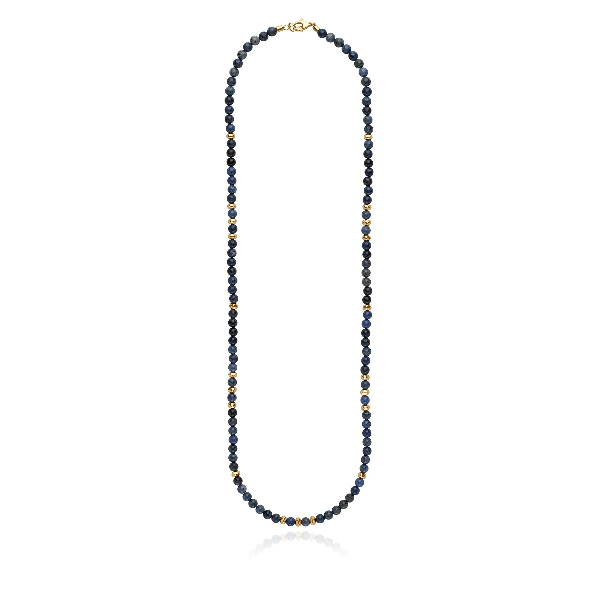 Long Medium Dumortierite Beaded Necklace