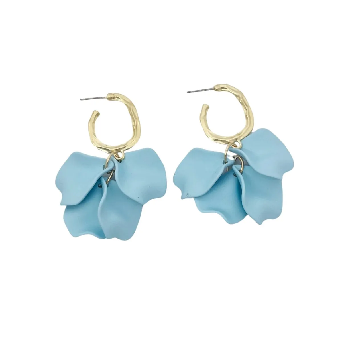Louisa Petal Earrings (Powder Blue)
