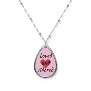Love and Adored Pink Oval Necklace