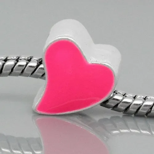 Love Heart Charm Bead for European Snake Chain charm bracelet