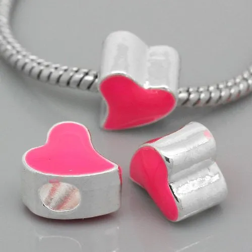 Love Heart Charm Bead for European Snake Chain charm bracelet