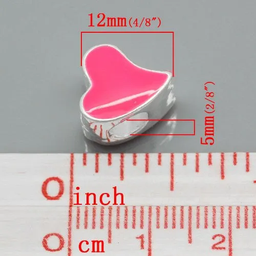 Love Heart Charm Bead for European Snake Chain charm bracelet