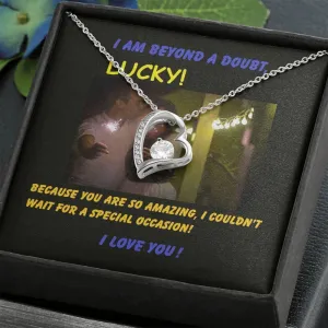 Love Heart Necklace for Wife,  For Girlfriend, Wife, Christmas, Birthday, Valentine's Day, Anniversary, Custom Message Card