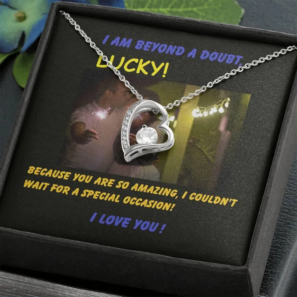 Love Heart Necklace for Wife,  For Girlfriend, Wife, Christmas, Birthday, Valentine's Day, Anniversary, Custom Message Card