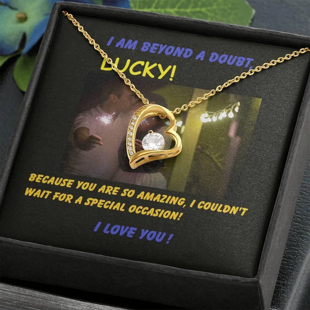 Love Heart Necklace for Wife,  For Girlfriend, Wife, Christmas, Birthday, Valentine's Day, Anniversary, Custom Message Card